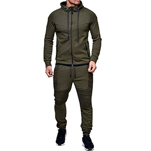amropi Conjunto de Chándal para Hombre Chandal de Jogging Sudadera con Capucha y Pantalones XL,Verde amropi Conjunto de Chándal para Hombre Chandal de Jogging Sudadera con Capucha y Pantalones XL,Verde