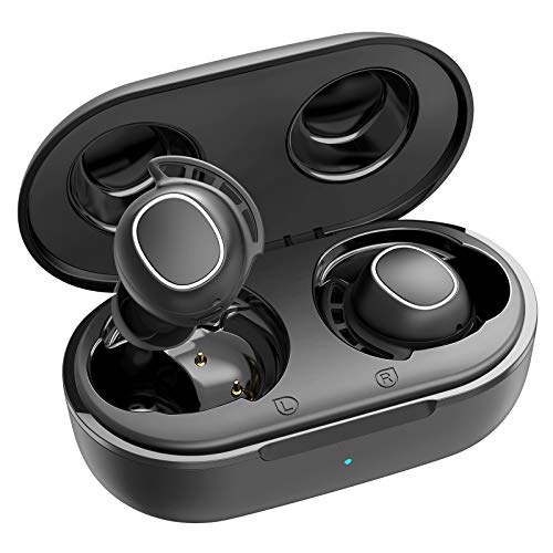 Auriculares inalámbricos, Mpow M30 Auriculares Bluetooth Sonido de Tumbas inmersivo, Auriculares Deportivos Impermeables IPX8 / Control Táctil, 25 Horas con Carga USB-C/Twin & Mono Mode/Mic, Negro