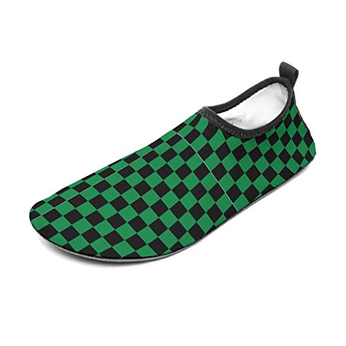 Bannihorse Zapatos de agua en tabla de ajedrez para mujer, color negro y verde, zapatos para el agua, para surf, excursionismo, color blanco, talla 34/35