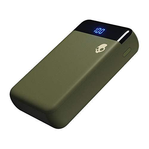 Batería Portátil Skullcandy Fat Stash con Cable USB - hasta 40 Horas de Duración de la Batería - para Dispositivos USB y USB-C - Verde Oliva