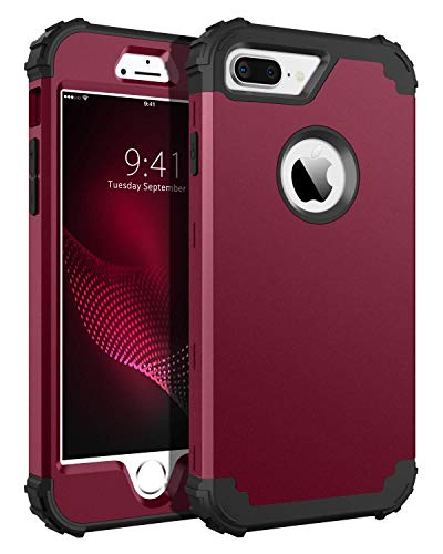 BENTOBEN iPhone 7 Plus Funda, iPhone 8 Plus Funda,3 en 1 Carcasa Combinada PC Dura y Silicona TPU Fuerte Resistente PC Bumper Antigolpes Cover Case Protectora Fundas para iPhone 7 Plus/8 Plus 5.5''