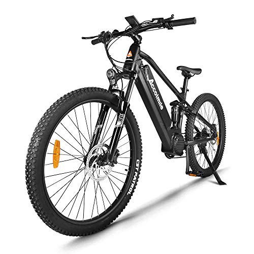 Bicicleta de montaña eléctrica de 27,5 Pulgadas, Motor Central eléctrico BAFANG 48V 750W, con batería de Litio actualizado de 17,5 Ah, Sistema de Frenos de Doble Disco de suspensión Shimano 9