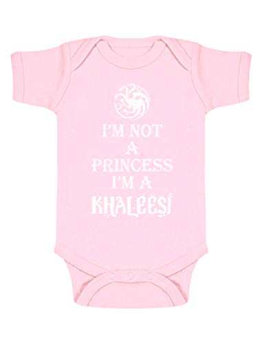 Body de Manga Corta para bebé - I'm Not A Princess I'm A Khaleesi - Regalo para Bebé Niña 3-6 Mes Rosa