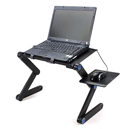 Brightz Estación de Trabajo for Mesa Plegable portátil Laptop Holder Ajustable del sostenedor del Soporte ergonómico del ratón Escritorio (Color: Negro, Tamaño: 53x26cm)