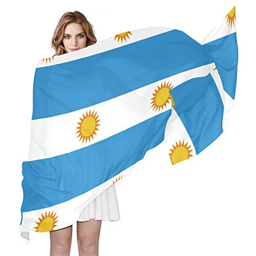 Bufanda de seda para mujer, diseño de bandera de Argentina, para mujer, 70 cm de largo x 89 cm de ancho
