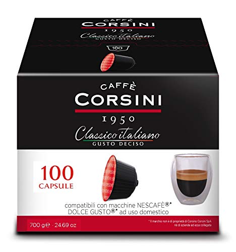 Caffè Corsini Classico Italiano Gusto Deciso Coffee Nespresso Cápsulas 1 G, 100 Unidad