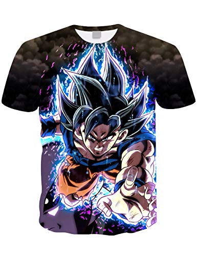 Camiseta Dragon Ball Niño 3D Impresión Hombres Mujer Camisetas y Camisas Unisex Deportivas Camisetas de Manga Corta Dibujos Animados de Fans Streetwear T Shirt Camisetas de Verano (TXU-154, XXS)