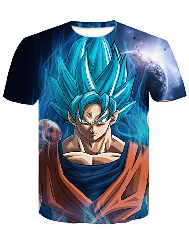 Camiseta Dragon Ball Niño 3D Impresión Unisex Hombres Mujer Camisetas y Camisas Deportivas Camisetas de Manga Corta Dibujos Animados de Fans Streetwear T Shirt Camisetas de Verano (TX-QLZ-0396, S)