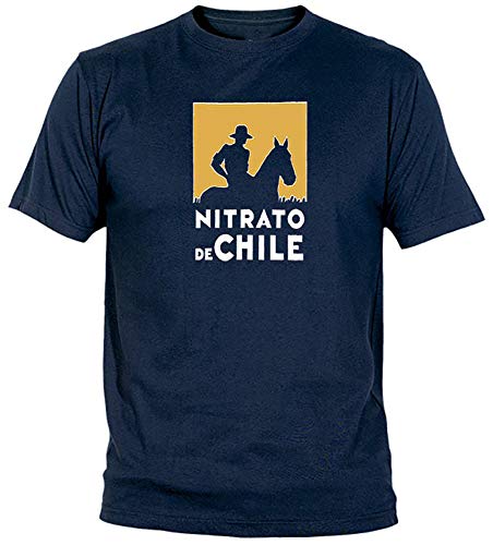 Camiseta Nitrato De Chile Adulto/niño EGB ochenteras 80´s Retro (M, Marino)