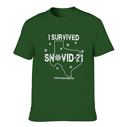 Camiseta para hombre con gráficos Funny I Survived Snovid 21, impresión humor Workwear Dark Green001. S