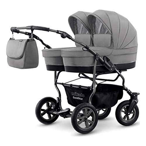 Carro gemelar 3 piezas. Capazos+sillas+portabebes+accesorios. BBtwin Goldstar trio. Gris Carro gemelar 3 piezas. Capazos+sillas+portabebes+accesorios. BBtwin Goldstar trio. Gris