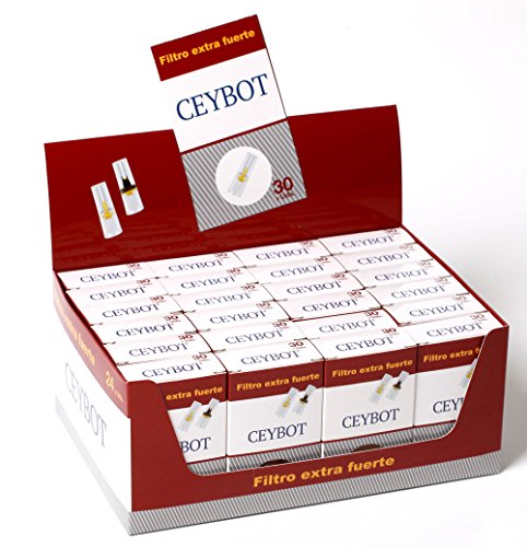 Ceybot, Filtro extra fuerte para tabaco y cigarrillos - Caja de 24 paquetes (720 filtros) - Boquillas reutilizables