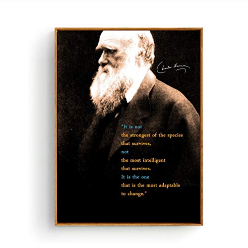 Charles Darwin   Art Canvas Poster Prints Home Wall Decor Canvan Painting Print on Canvas Decoración Gift Wall Art -60x80cm Sin Marco