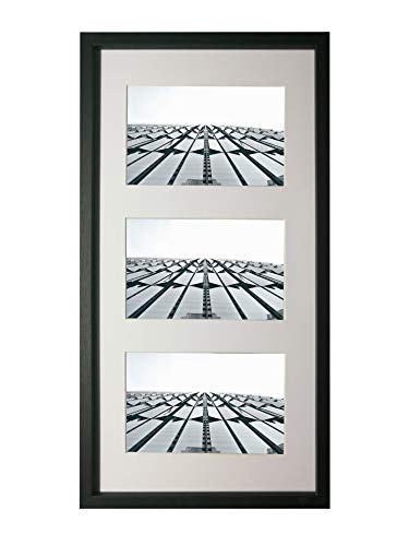 Chely Intermarket, Marcos de Fotos Multiples 10x15cm (Mod-3680) (Negro) Paspartú para Foto de 10x15cm Incluida, Frente de Vidrio (Medida 20x40 cm (Sin paspartú).(3680-10x15-0,80)