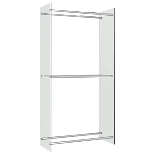 Cikonielf Estante de Cristal Transparente para Leña, 80 x 35 x 160 cm, Leñero para Interior Moderno, Estante de Registro de Chimenea Cikonielf Estante de Cristal Transparente para Leña, 80 x 35 x 160 cm, Leñero para Interior Moderno, Estante de Registro de Chimenea