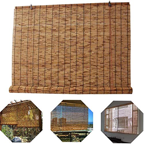 CN Cover Persianas hechas de junco, protección solar de bambú, cortina de paja resistente a la lluvia, para exteriores, cortinas de varillas naturales para el interior de madera, 0,5 x 0,5 m