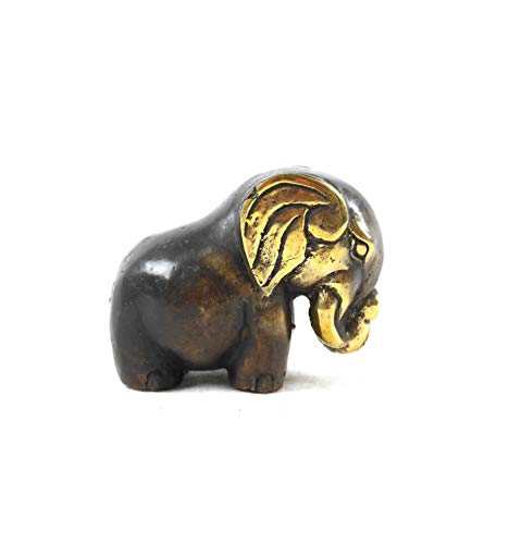Coco Papaya - Figura decorativa de elefante de bronce artesanal (7 cm)