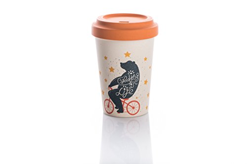 Coffe to go taza de café, bambú de "Oso de ciclismo