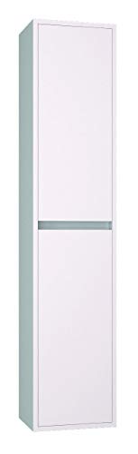 Columna de Baño Suspendida - Armario de Baño Auxiliar - 2 Puertas - Cierre Suave Amortiguado - Mueble Montado - (30x140x24) Blanco Columna de Baño Suspendida - Armario de Baño Auxiliar - 2 Puertas - Cierre Suave Amortiguado - Mueble Montado - (30x140x24) Blanco