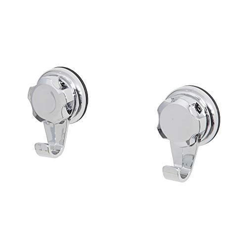Compactor Set de 2 ganchos pequeños para colgar en la pared, Fijación mediante ventosa, Soporta hasta 3 kg, Color cromado, Fabricado en acero cromado antioxidante, 5.4 x 4 x 8 cm, Artículo RAN4714 Compactor Set de 2 ganchos pequeños para colgar en la pared, Fijación mediante ventosa, Soporta hasta 3 kg, Color cromado, Fabricado en acero cromado antioxidante, 5.4 x 4 x 8 cm, Artículo RAN4714