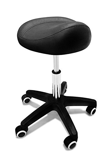 Cris nails - Silla de Trabajo, Taburete de Material Piel con Ruedas Giratorias, Taburete para Cosmetica, Dentista y Peluqueria (Negra) Cris nails - Silla de Trabajo, Taburete de Material Piel con Ruedas Giratorias, Taburete para Cosmetica, Dentista y Peluqueria (Negra)