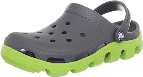 Crocs Duet Sport Clog - Zuecos de material sintético unisex, color Gris (Graphite/Volt Green), 45-46 EU