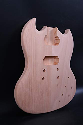 Cuerpo de guitarra sin terminar de madera de caoba conjunto en el talón DIY guitarra eléctrica Cuerpo reemplazo SG Style