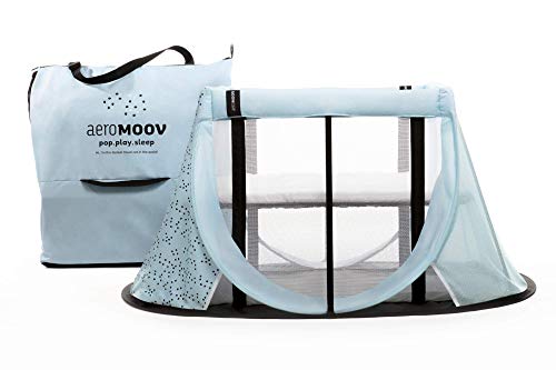 Cuna de Viaje para bebé plegable e instantánea con colchón configurable a dos alturas y bolsa de transporte (color Azul Océano, Edición Limitada)