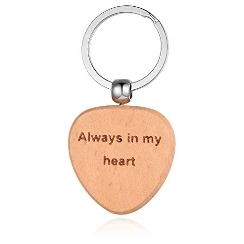 Custom4U Llavero Personalizado de Madera Haya Forma Corazón para Llaves de Casa Oficina Garaje Coche Accesorios Decorativos con Nombres Grabados