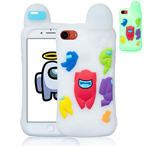 Darnew Luminous Among Funda para iPhone 6/6S/7/8/SE 2020, Dibujos Animados Lindo Moda Suave de TPU Diseño de Gracioso Divertido Frio para Niños y Niñas Mujer, Casos para iPhone 6/6S/7/8/SE 2020