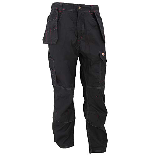 Dickies Redhawk - Pantalones de Trabajo Modelo Pro Work Hombre Caballero (Longitud Pierna 76cm-Short) (Cintura 122cm) (Negro)