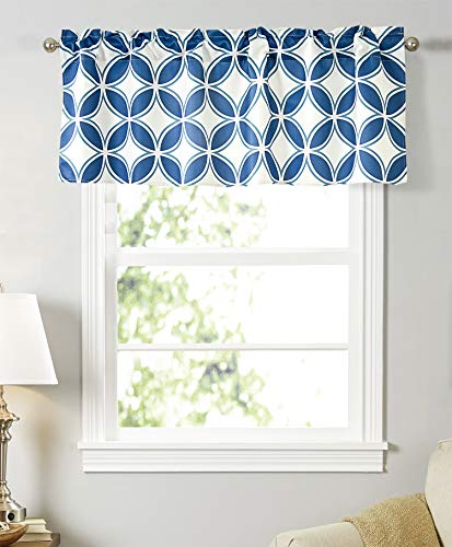 Dreamskull – Cortina corta, cortina opaca para ventana pequeña de bistro, corta, cocina, salón, moderno, diseño geométrico rústico, 45 cm de alto, 130 cm de largo, color azul Dreamskull – Cortina corta, cortina opaca para ventana pequeña de bistro, corta, cocina, salón, moderno, diseño geométrico rústico, 45 cm de alto, 130 cm de largo, color azul