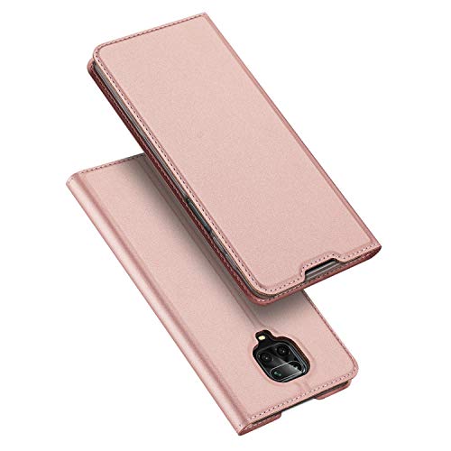 DUX DUCIS Funda Redmi Note 9S, Redmi Note 9 Pro Funda, PU Cuero Flip Carcasa Fundas Móvil de Tapa Libro para Xiaomi Redmi Note 9S / Note 9 Pro (Rosa Dorada)