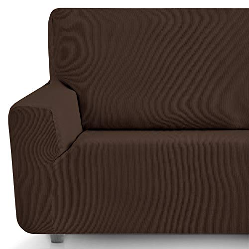 Eiffel Textile Funda Sillon Elastica Protector Adaptable Rústica, Marrón, 1 Plaza (70-110 cm)