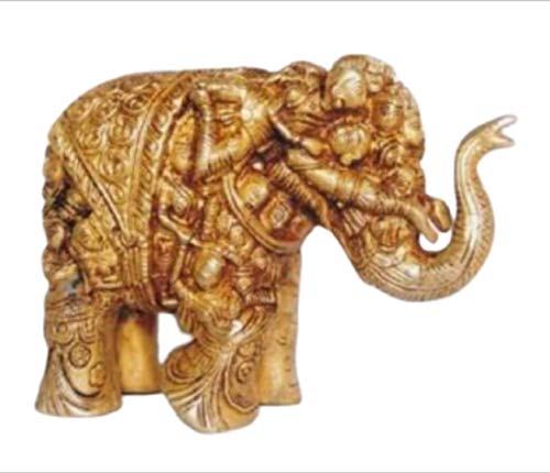 Elaborar con amor una hermosa estatua de elefante tallada hecha a mano para mejorar la belleza de tu hogar como una pieza en una mesa de mesa, tamaño: 25,4 cm, peso: 1,900 kg.