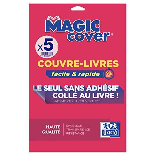 Elba Magic Cover - Lote de 5 forros para libros, PVC, formato A4, transparente