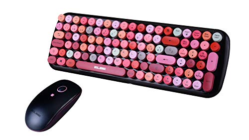 Elbe PTR-102 - Pack Teclado y ratón inalámbricos Vintage, emparejamoento automático, Receptor Nano USB, ratón óptico 3D, Receptor se Guarda en Parte Inferior ratón, 800/1200/1600 dpi, Tono Rojo Elbe PTR-102 - Pack Teclado y ratón inalámbricos Vintage, emparejamoento automático, Receptor Nano USB, ratón óptico 3D, Receptor se Guarda en Parte Inferior ratón, 800/1200/1600 dpi, Tono Rojo