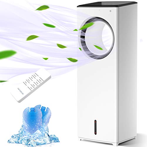 Enfriador de Aire Grande,Aire Acondicionado Móvil 110W,Climatizador Evaporativo Potente Silencioso 3 en 1, 3 Velocidades y 3 Modos,Control Remoto,Oscilación 40 °,Temporizadores de 4 Modos Enfriador de Aire Grande,Aire Acondicionado Móvil 110W,Climatizador Evaporativo Potente Silencioso 3 en 1, 3 Velocidades y 3 Modos,Control Remoto,Oscilación 40 °,Temporizadores de 4 Modos