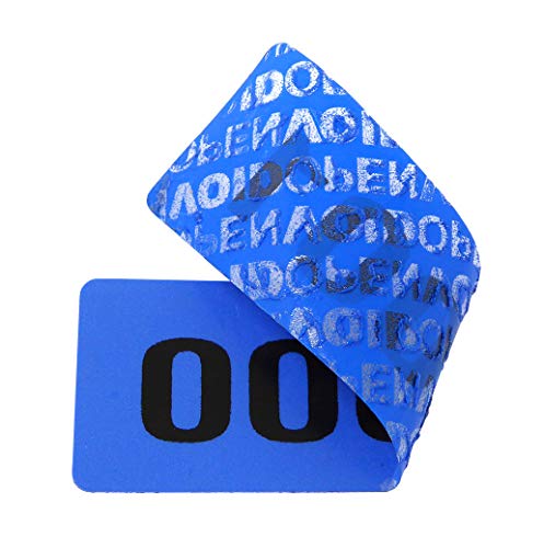 Etiquetas Seguridad en Rollo Numeradas - 85 x 25 mm - 1000 Unidades - Azules