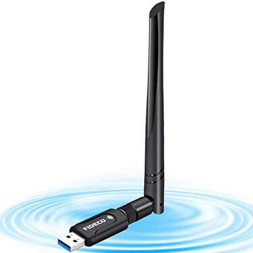 FIDECO USB WiFi, Adaptador WiFi USB 1200Mbps - 5.8G/MAX 867Mbps & 2.4G/MAX 300Mbps, Antena WiFi USB 3.0 para computadora de Escritorio/portátil, Compatible con Windows, Mac OS X y Linux