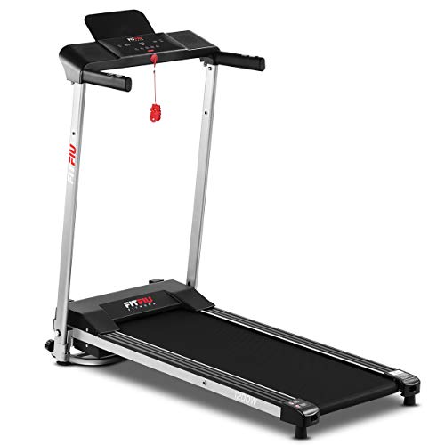 Fitfiu Fitness MC-160 - Cinta de correr plegable ultracompacta, velocidad hasta 10 km/h y superficie de carrera de 36 x 100 cm, Máquina fitness de 1200W, 12 programas de entrenamiento y Pulsómetro