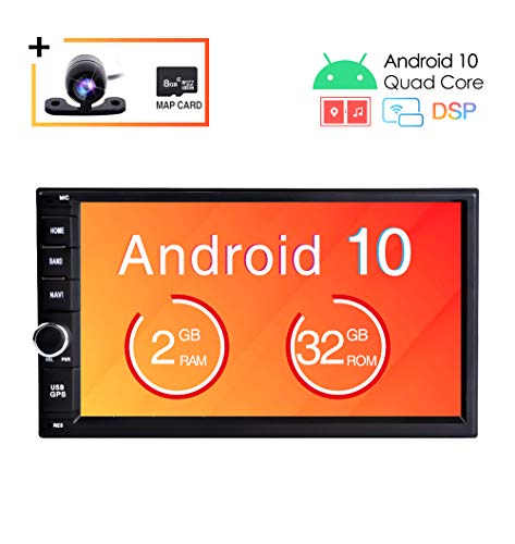 Freeauto Android 9.0 2 DIN Autoradio Universal Car Stereo Touchscreen Navegación GPS Am FM RDS Radio para Coche estéreo Doble soporta Bluetooth, Control Volante, WiFi, Mirror-Link