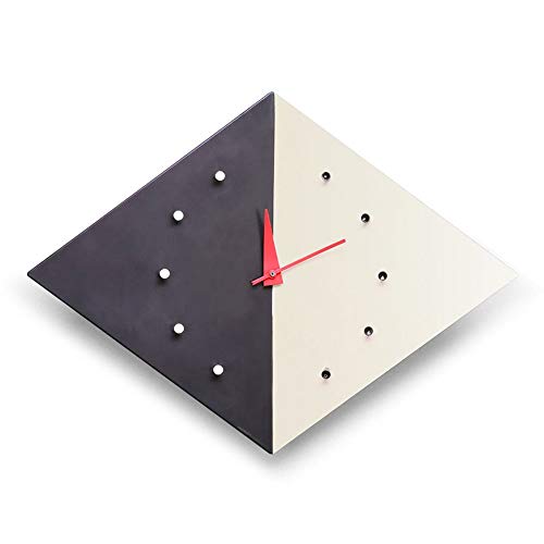 Gal Reloj de pared para sala de estar, diseño nórdico, cuadrado, reloj de pared, con colgante de diamante, 55 cm x 41 cm x 10 cm