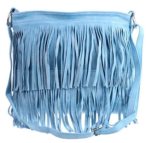 Girly Handbags - Bolso al hombro de Material Sintético para mujer azul claro