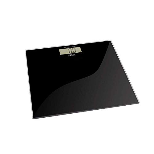 HAEGER DARK - Báscula de baño Digital con capacidad de 180kg - activación por contacto, indicador de batería baja y de exceso de peso, indicación de error y apagado automático HAEGER DARK - Báscula de baño Digital con capacidad de 180kg - activación por contacto, indicador de batería baja y de exceso de peso, indicación de error y apagado automático