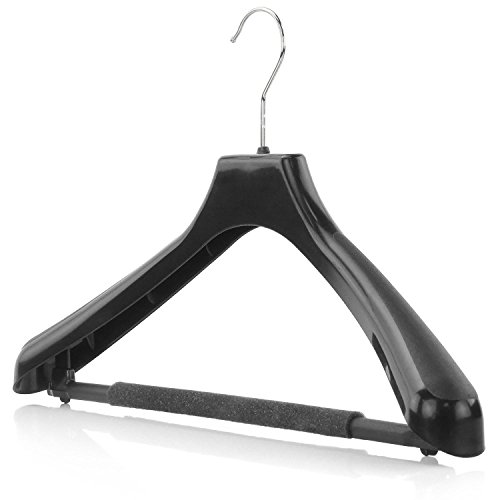 Hangerworld 10 Perchas 42cm para Trajes Plástico Negro Barra y Hombros Anchos Antideslizantes Hangerworld 10 Perchas 42cm para Trajes Plástico Negro Barra y Hombros Anchos Antideslizantes