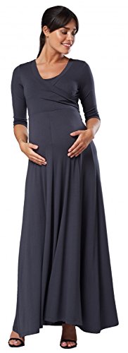 HAPPY MAMA. Para Mujer Vestido Largo premamá y de Lactancia 3/4 Mangas. 608p (Grafito, 42, XL) HAPPY MAMA. Para Mujer Vestido Largo premamá y de Lactancia 3/4 Mangas. 608p (Grafito, 42, XL)