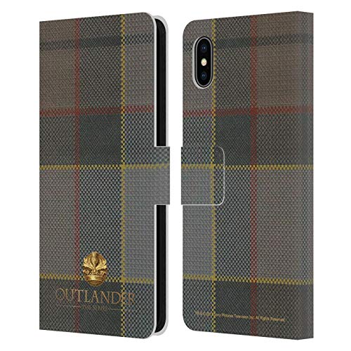 Head Case Designs Oficial Outlander Fraser Tartán Carcasa de Cuero Tipo Libro Compatible con Apple iPhone XS MAX