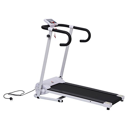 HOMCOM Cinta de Correr y Andar Plegable y Eléctrica de 500W para Fitness 1-10Km/h con Pantalla LCD y Carga Máx. 110kg Blanco y Negro HOMCOM Cinta de Correr y Andar Plegable y Eléctrica de 500W para Fitness 1-10Km/h con Pantalla LCD y Carga Máx. 110kg Blanco y Negro