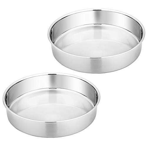 Homikit Moldes de acero inoxidable, redondos, 2 unidades, 20 cm de diámetro, saludables y no tóxicos, pulidos, fáciles de limpiar y aptos para lavavajillas Homikit Moldes de acero inoxidable, redondos, 2 unidades, 20 cm de diámetro, saludables y no tóxicos, pulidos, fáciles de limpiar y aptos para lavavajillas